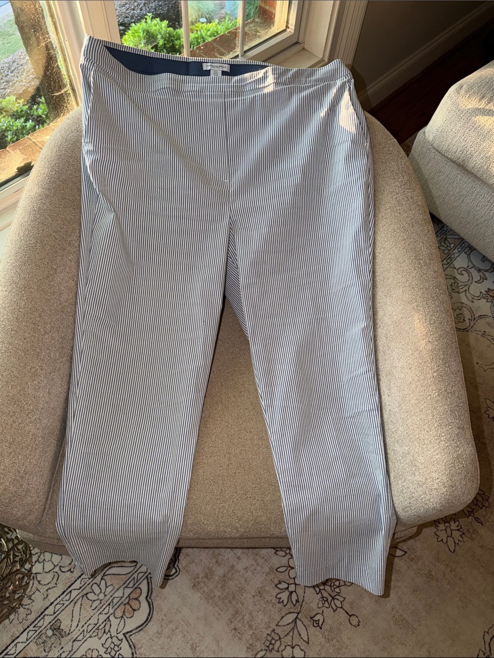 Carolina Belle Pull On seersucker pant with pockets